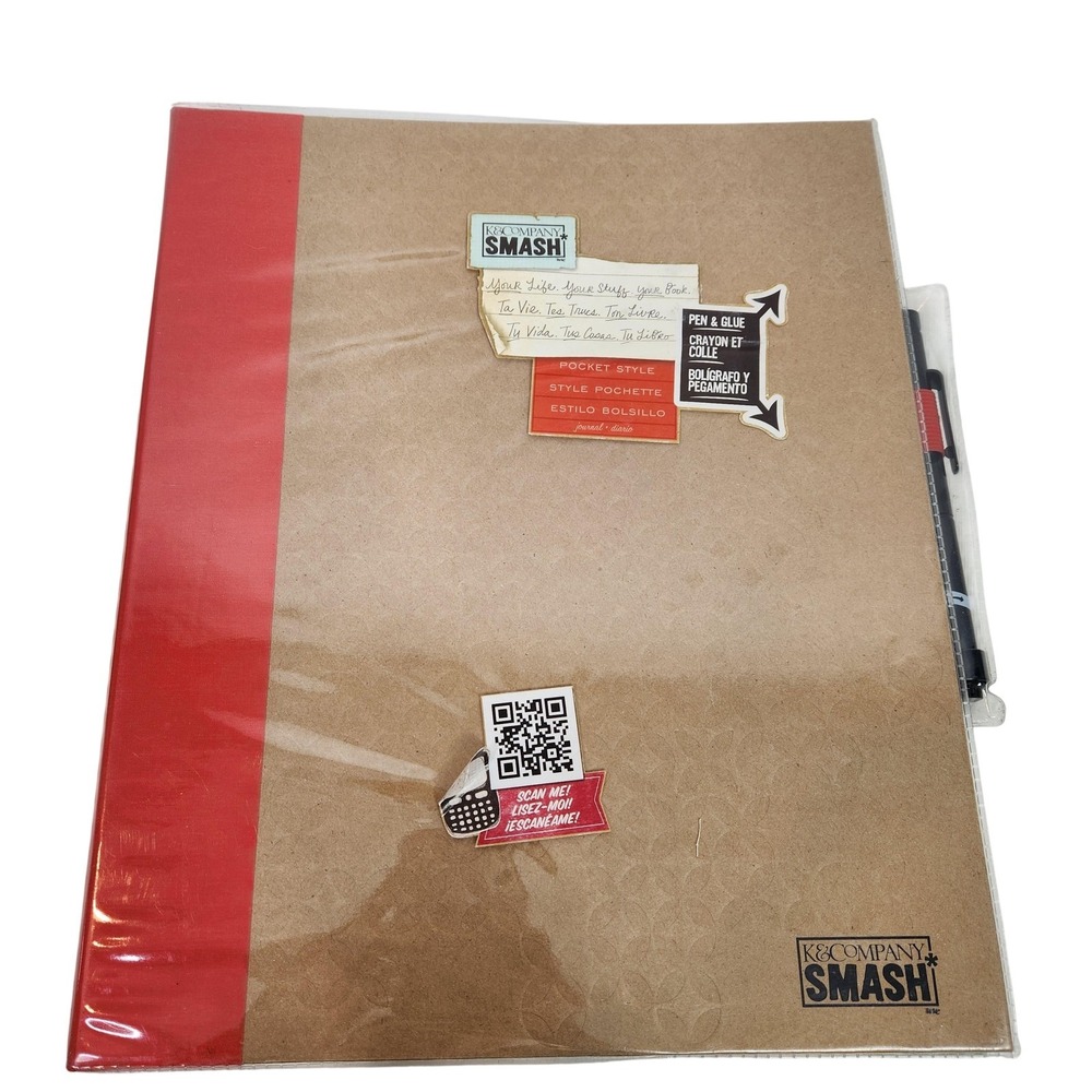 K&Company Smash 8.5x11 Brown Pocket Style Photo Scrapbook Album Pen & Glue